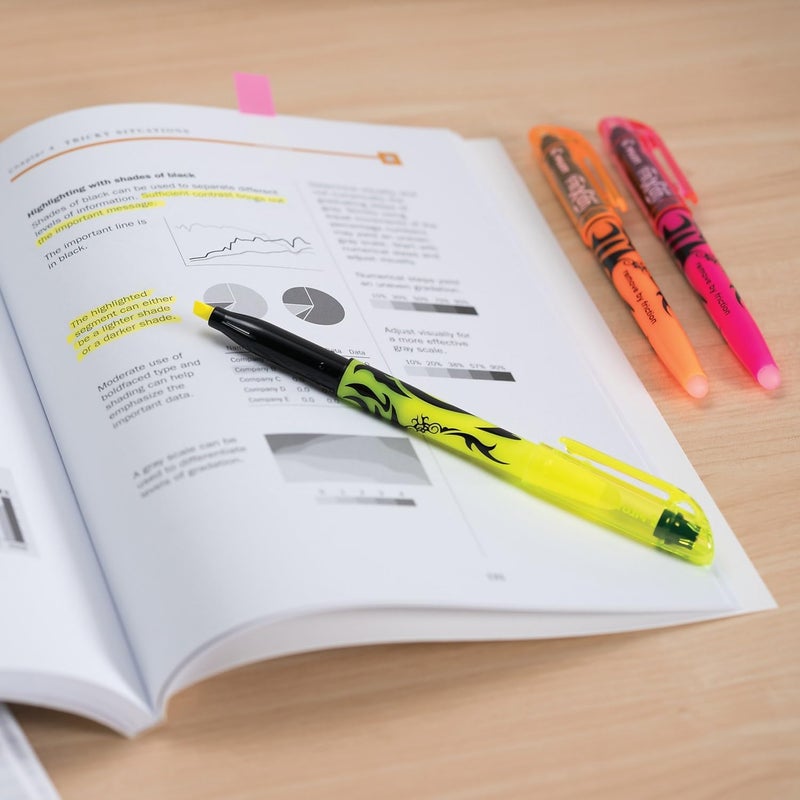 Pilot FriXion Light Pastel Erasable Highlighters, Chisel Tip, Pack of 3, Assorted Colors Aesthetic Highlighters - Ideal for School, Journaling, and Office Use - Image 4